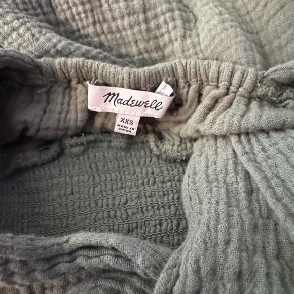 Madewell Lightspun Lucie Smocked Tie-Back Mini Dress NF918 green Sage - Picture 7 of 8